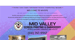 Desktop Screenshot of midvalleyscreenprinting.com